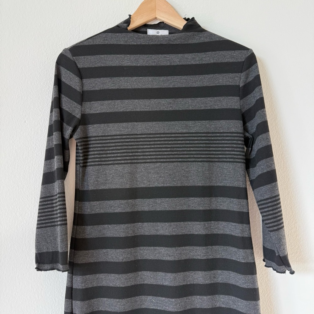 Socialite Nordstrom Black Gray Striped Mini Dress M - Picture 9 of 17